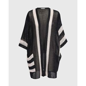 Alembika Shady Cardigan Sweater Mono Short Sleeve Open Front Size Small